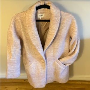 Sezane Bowie wool coat Rose made in France